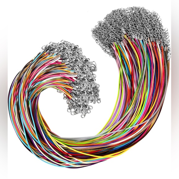 25pc COLORED WAX CORD NECKLACES DIY JEWELRY MAKING CRAFTING SUPPLIES BULK BUNDLE - Picture 15 of 15